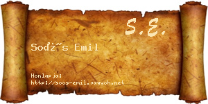 Soós Emil névjegykártya