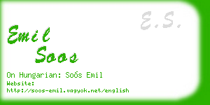 emil soos business card