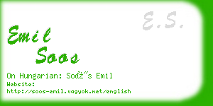 emil soos business card